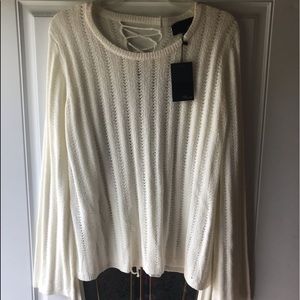 Cream color loose stitch lightweight sweater